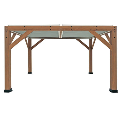 Yardistry Structures 13 x 11 ft Cedar Louvered Roof Pergola