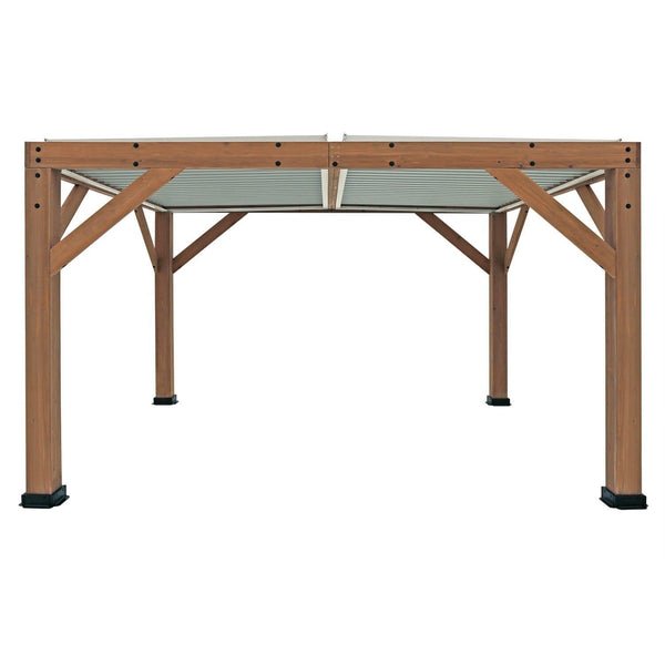 Yardistry Structures 13 x 11 ft Cedar Louvered Roof Pergola