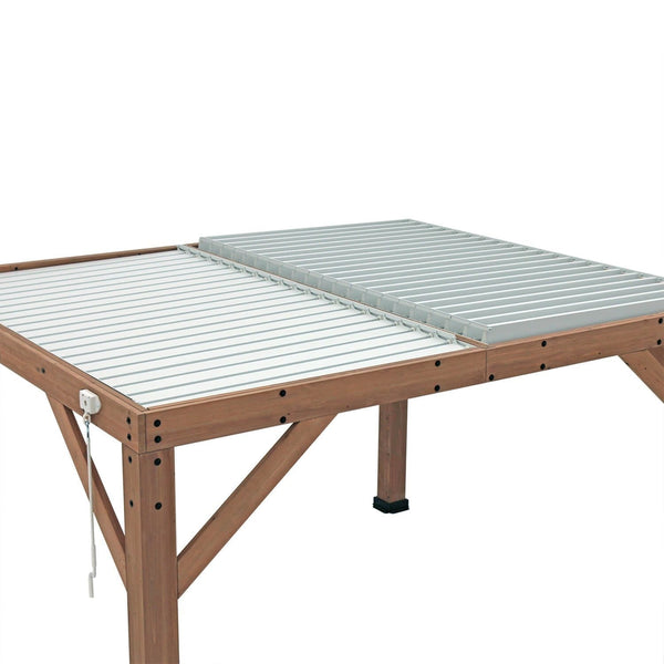 Yardistry Structures 13 x 11 ft Cedar Louvered Roof Pergola