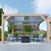 YardistryStructures 10 x 12 Ft Cedar Wood Louvered Pergola, Natural Cedar