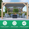 YardistryStructures 10 x 12 Ft Cedar Wood Louvered Pergola, Natural Cedar