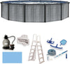Blue Wave San Pedro 24-ft Round 52-in Deep 6-in Top Rail Above Ground Steel Wall Swimming Pools