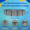 Blue Wave San Pedro 24-ft Round 52-in Deep 6-in Top Rail Above Ground Steel Wall Swimming Pools