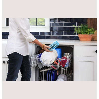 GE24 in. White Front Control Built-In Tall Tub Dishwasher with 60dBA, ENERGY STAR