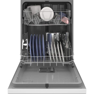 GE24 in. White Front Control Built-In Tall Tub Dishwasher with 60dBA, ENERGY STAR
